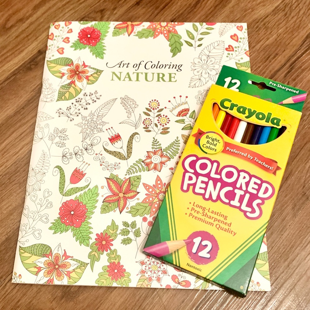 HOST PICK! Adult Coloring Book & Colored Pencils